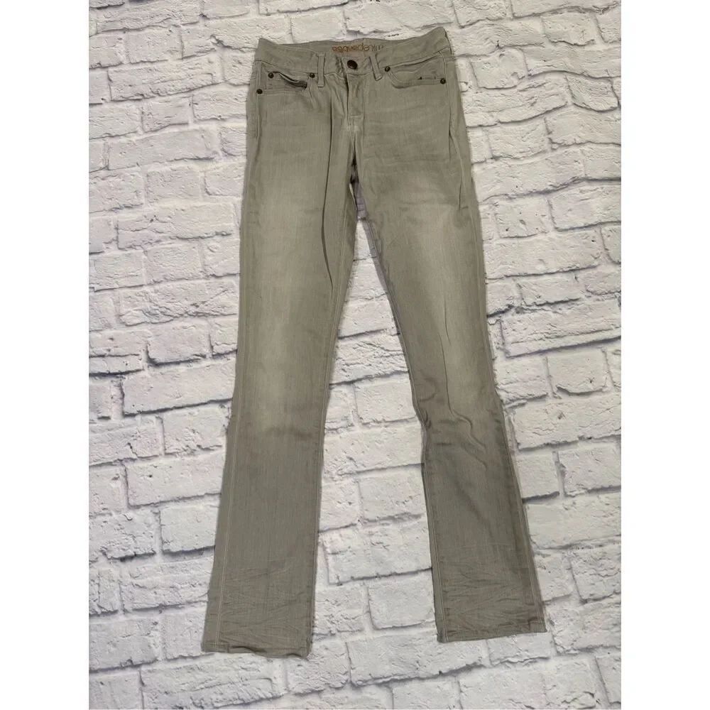 Agave Denim Straight Leg Jeans in Lightwash Gray Waist Size 27